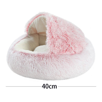 Cat Bed Pet Mattress Warm Soft Plush Pet Bed with Cover Round  Cat Dog  Sleeping Nest Cave for Small Dogs kitten