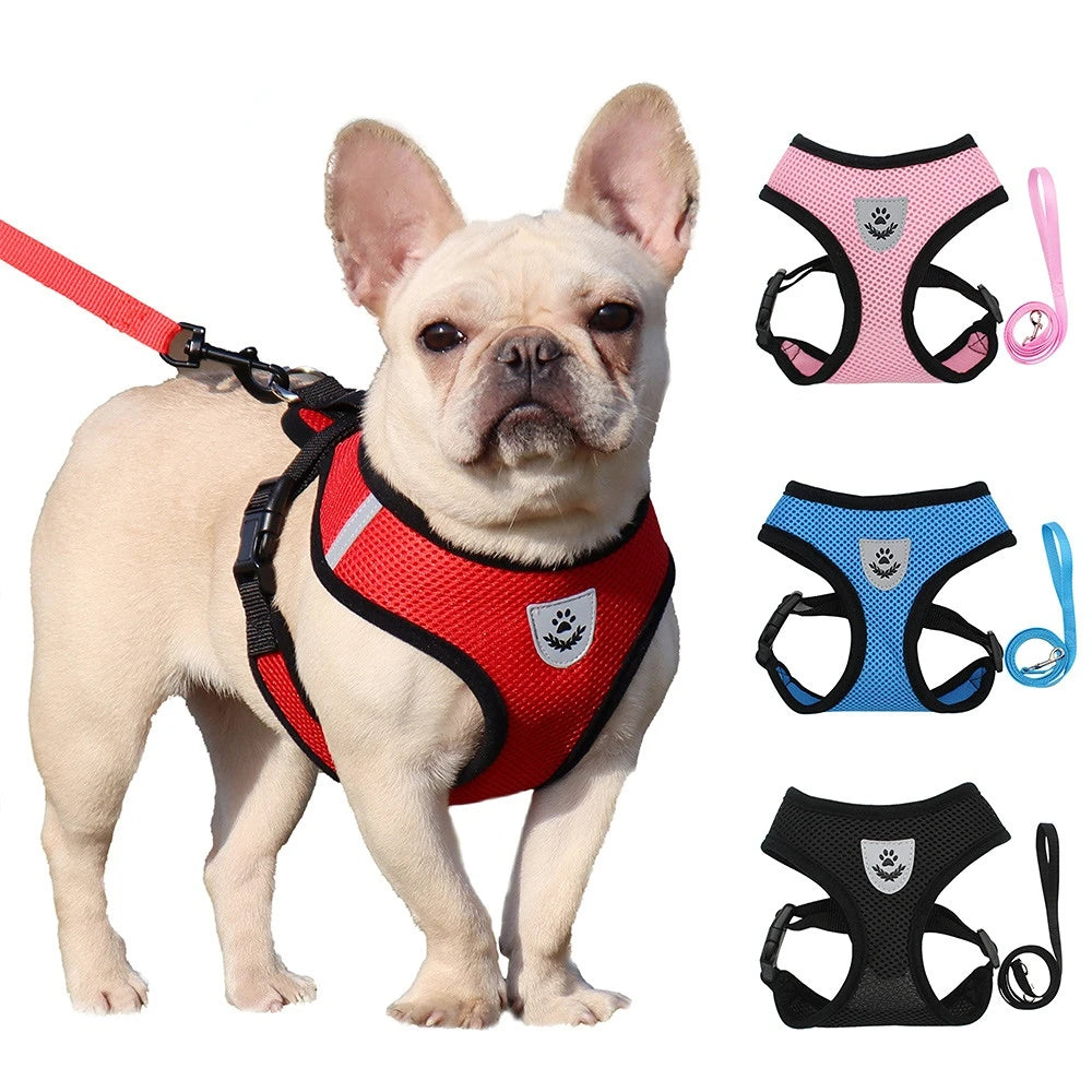 Cat Dog Harness Lead Leash Adjustable  Harnesses Reflective for small pets